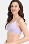 Zivame Padded Non Wired 3/4Th Coverage T-Shirt Bra - Pastel Lilac — thumbnail 3